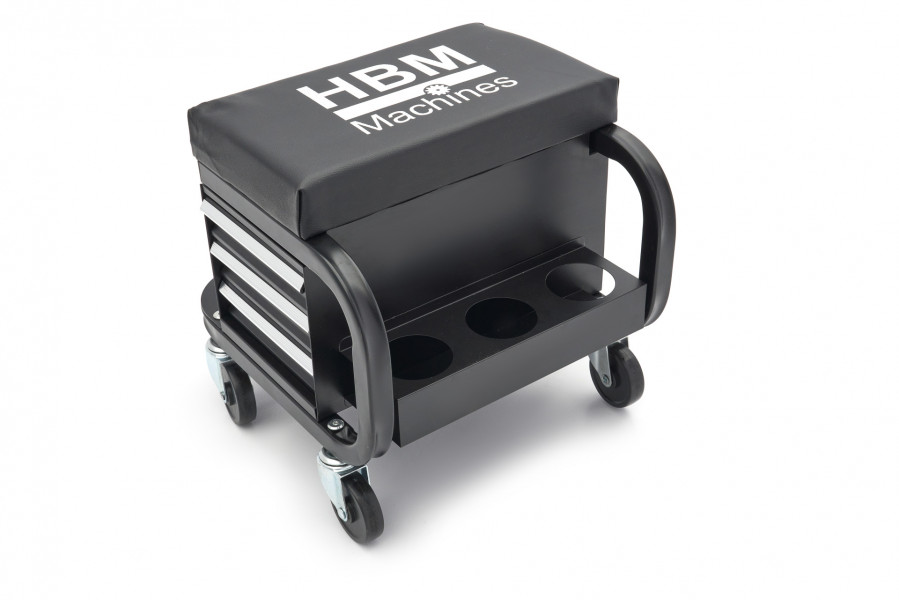 Profesionální dílenská pojízdná stolička se zásuvkami na nářadí