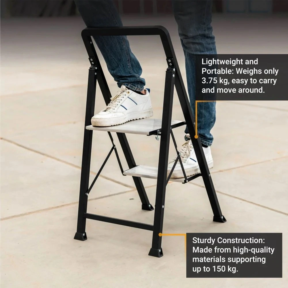 Dvoustupňové skládací schůdky, skládací domácí štafle, žebřík, nosnost 150 kg BATAVIA