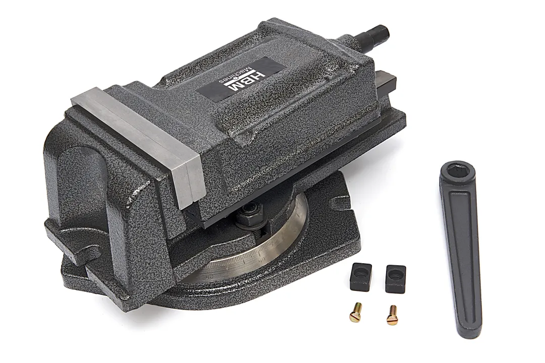 Litinový strojní svěrák 95 mm odnímatelnou otočnou základnou pro strojní obrábění