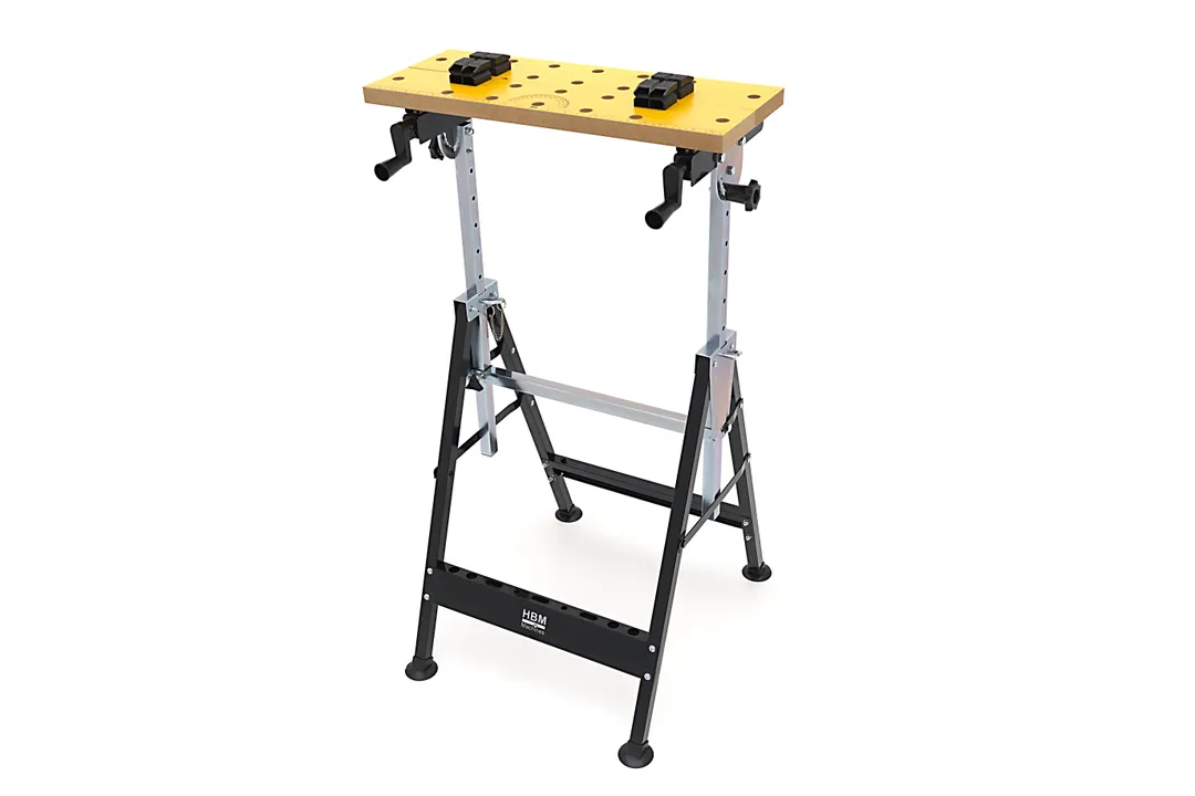 Přenosný pracovní stůl 605 x 640 mm, naklápěcí a výškově nastavitelný, nosnost až 150 kg