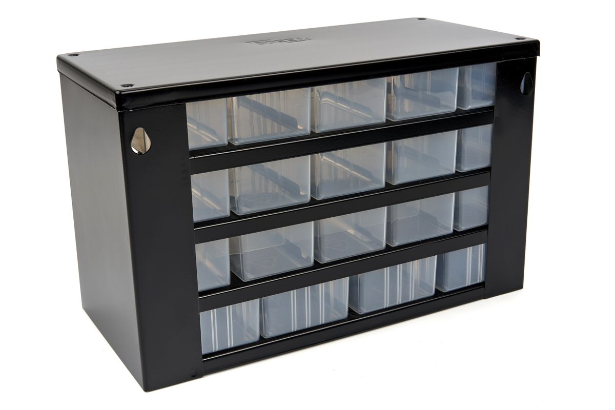 Kovový úložný box s 19 zásuvkami 16 x 30,6 x 19,5 cm