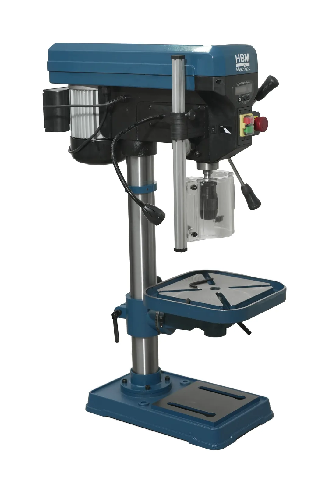 HBM 25 - stolní vrtačka na kov, MK2, s digitálním odečtem hloubky 750W, 60 kg