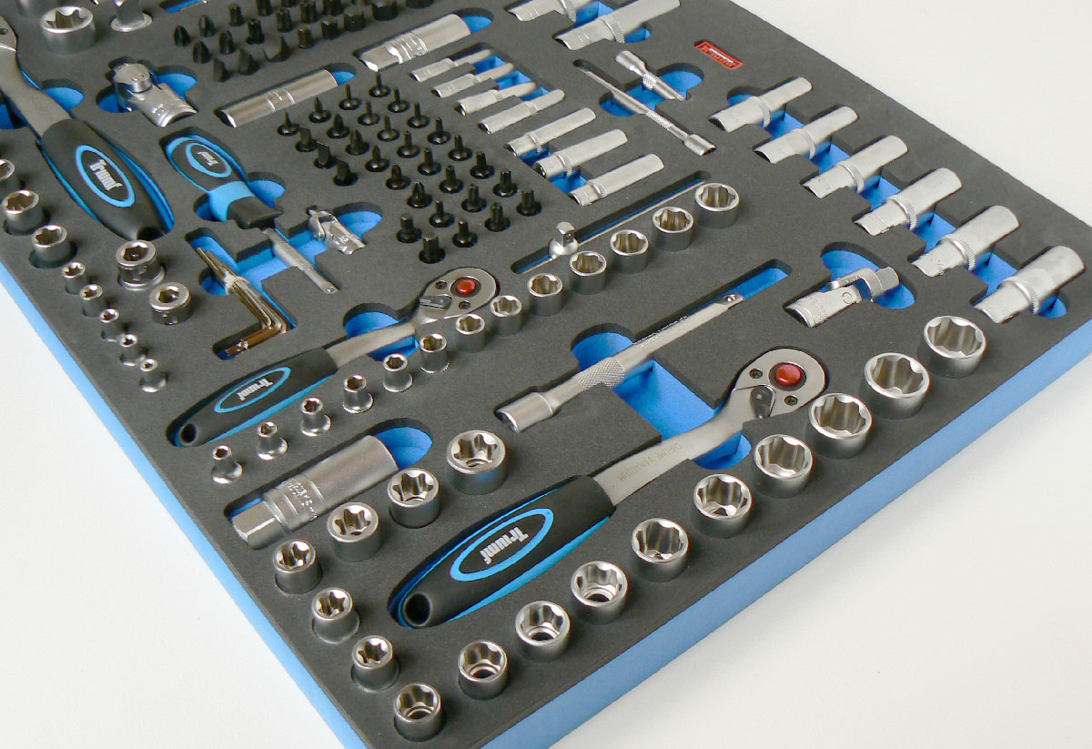 Modul gola sada 1/4“, 3/8“, 1/2“ 150 dílů, 585 x 405 x 35 mm, Triumf