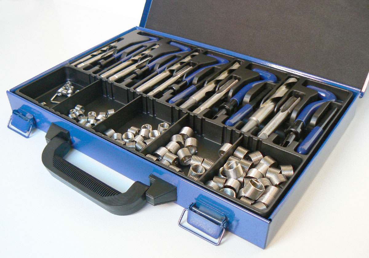 Sada na opravu závitů M6x1.0-M8x1.25-M10x1.5-M12x1.75-M14x1.25 - 130 ks, Condor Werkzeug