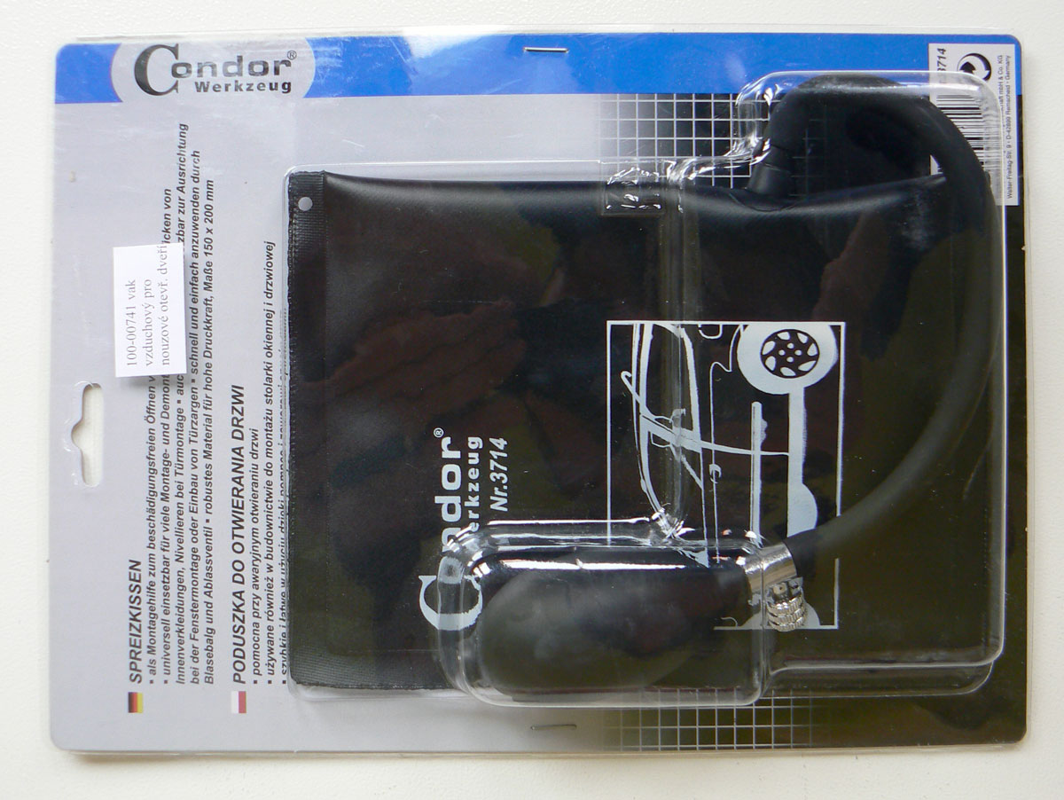 Vak vzduchový, 150 x 200 mm, na nouzové otevření dveří, Condor Werkzeug