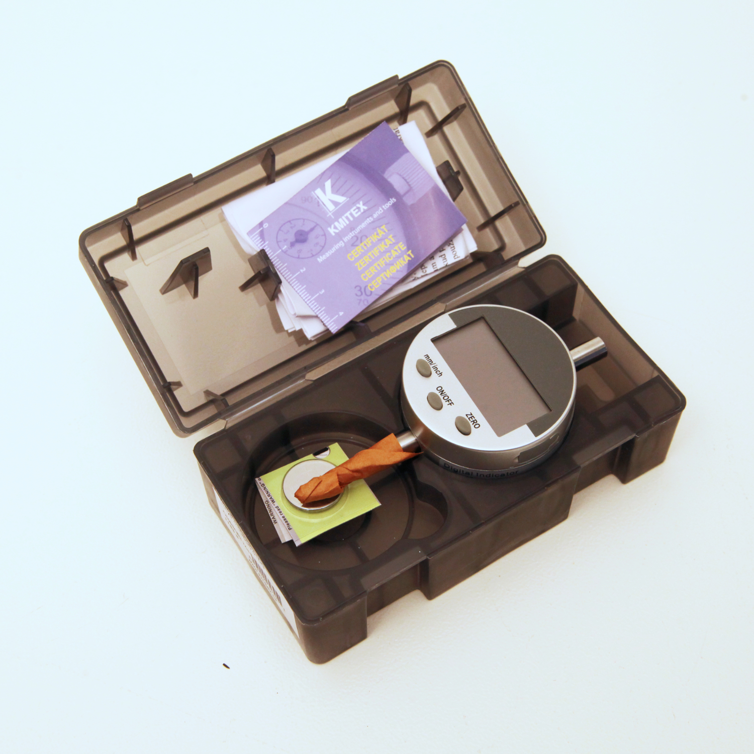 Odchylkoměr (úchylkoměr) digitální, setinový - 0.01mm, KM