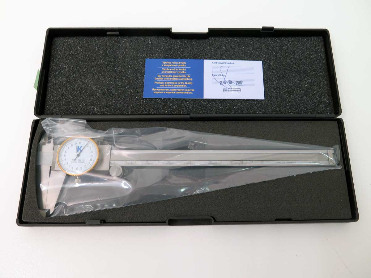 Posuvné měřítko s číselníkovým úchylkoměrem ČSN 25 1235, DIN 862 (200/45), KM