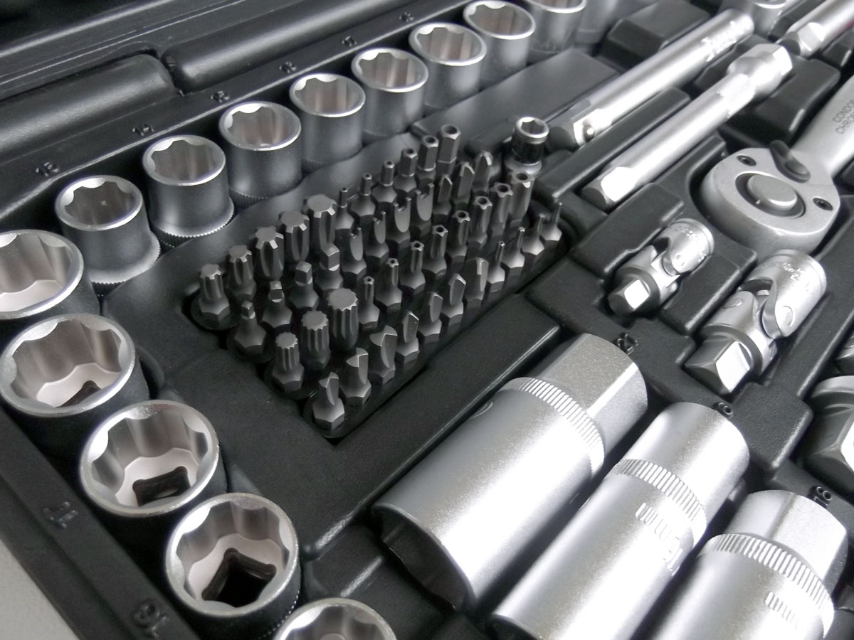 Gola sada 1/4"-3/8 -1/2" Super-Lock 4-32mm, ráčnové kl. 215 dílů, Condor Werkzeug