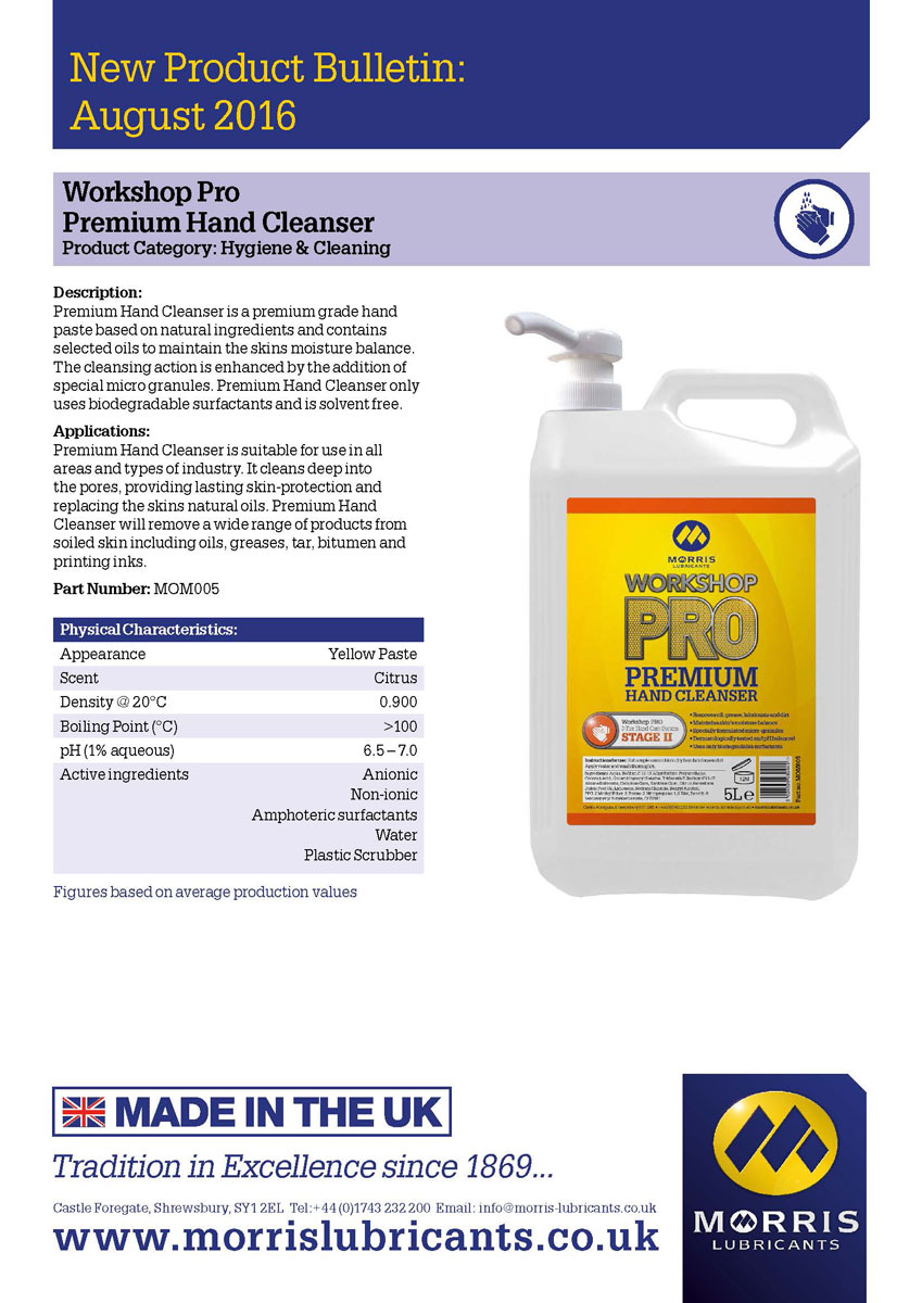 Morris WSP Premium Hand Cleanser, mycí pasta na ruce s pumpou, 5l