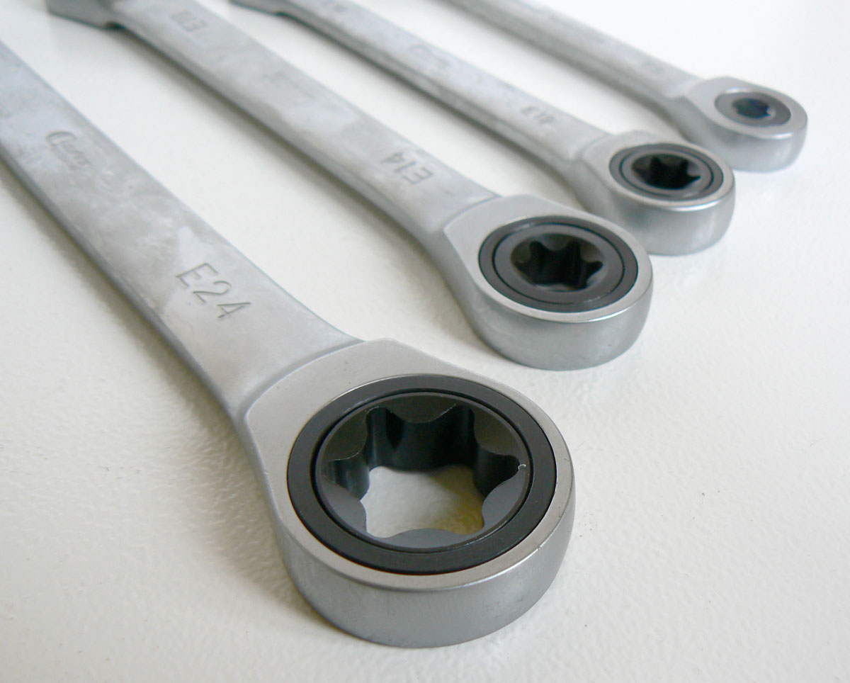 Klíče očkové ráčnové E-profil E6 - E24, sada 4 díly, Condor Werkzeug