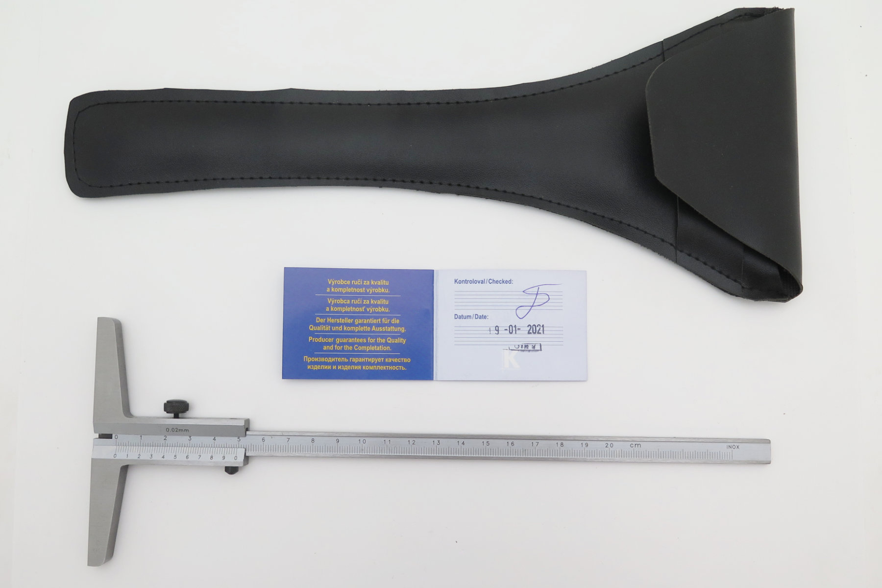 Hloubkoměr bez nosu ČSN 25 1280, DIN 862, 200mm, KM