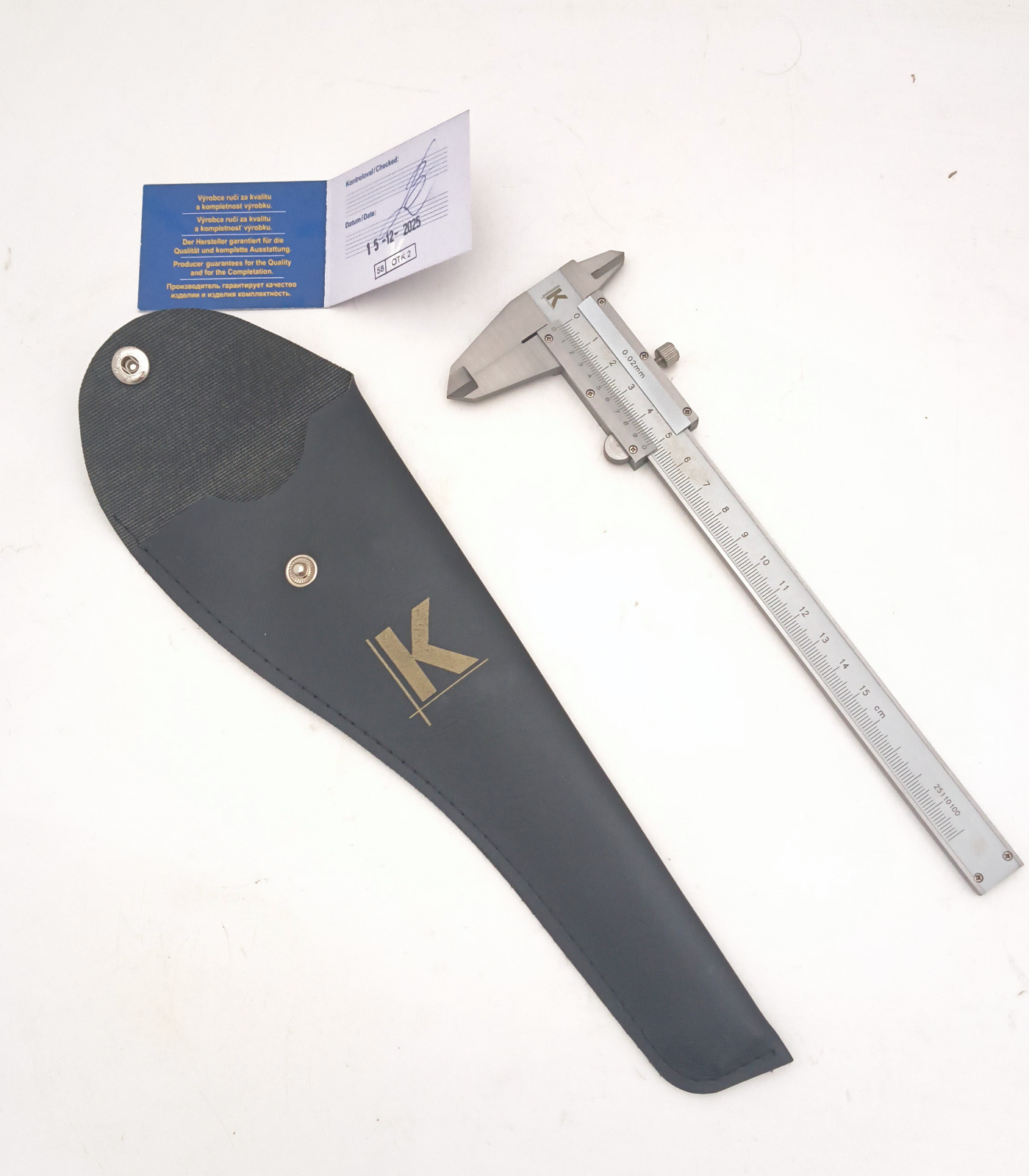 Posuvné měřítko s hloubkovým a vnitřním měřením, NEREZ, ČSN 25 1238, DIN 862, 150mm, dělení 0,02 mm, KM