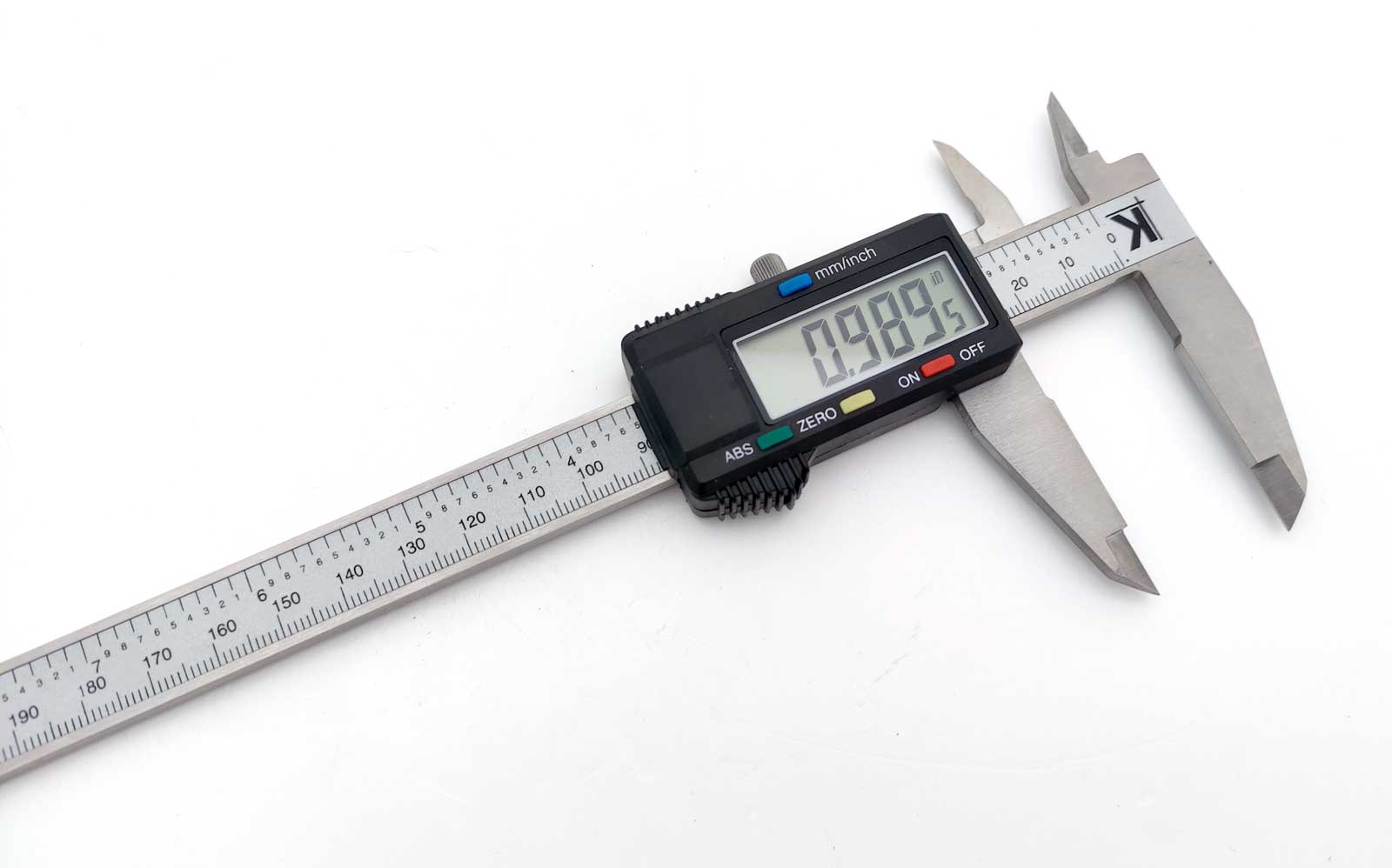 Posuvné měřítko digitální ČSN 25 1238 (ČSN 25 1236), DIN 862, pro leváky, 200mm, KM