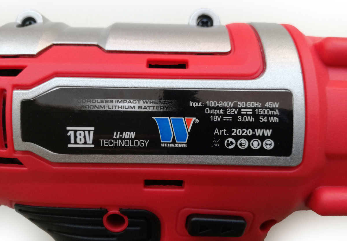 Vysoce výkonný rázový utahovák AKU, Li-Ion, 3 Ah, 18 V, 600 Nm, Welzh