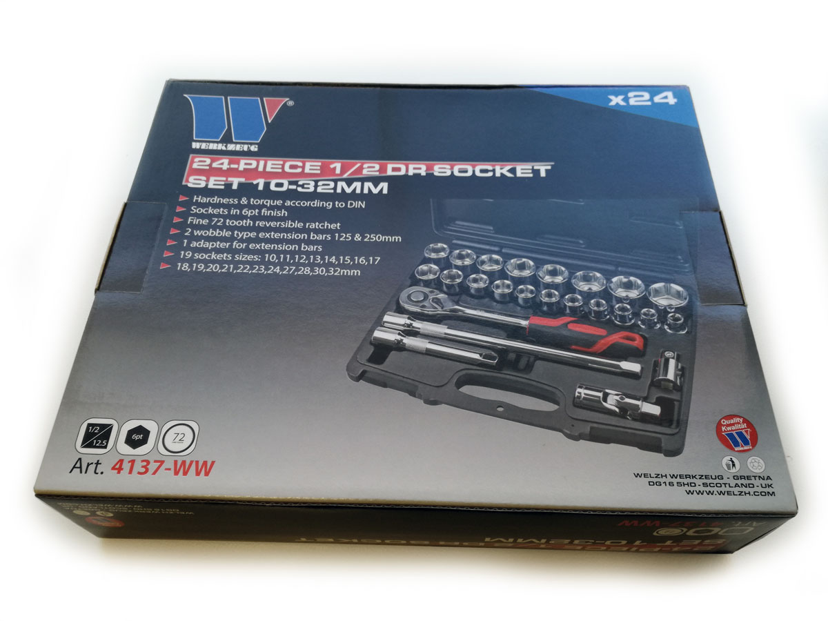 Gola sada 1/2", standardní hlavice, 27 dílů, Welzh