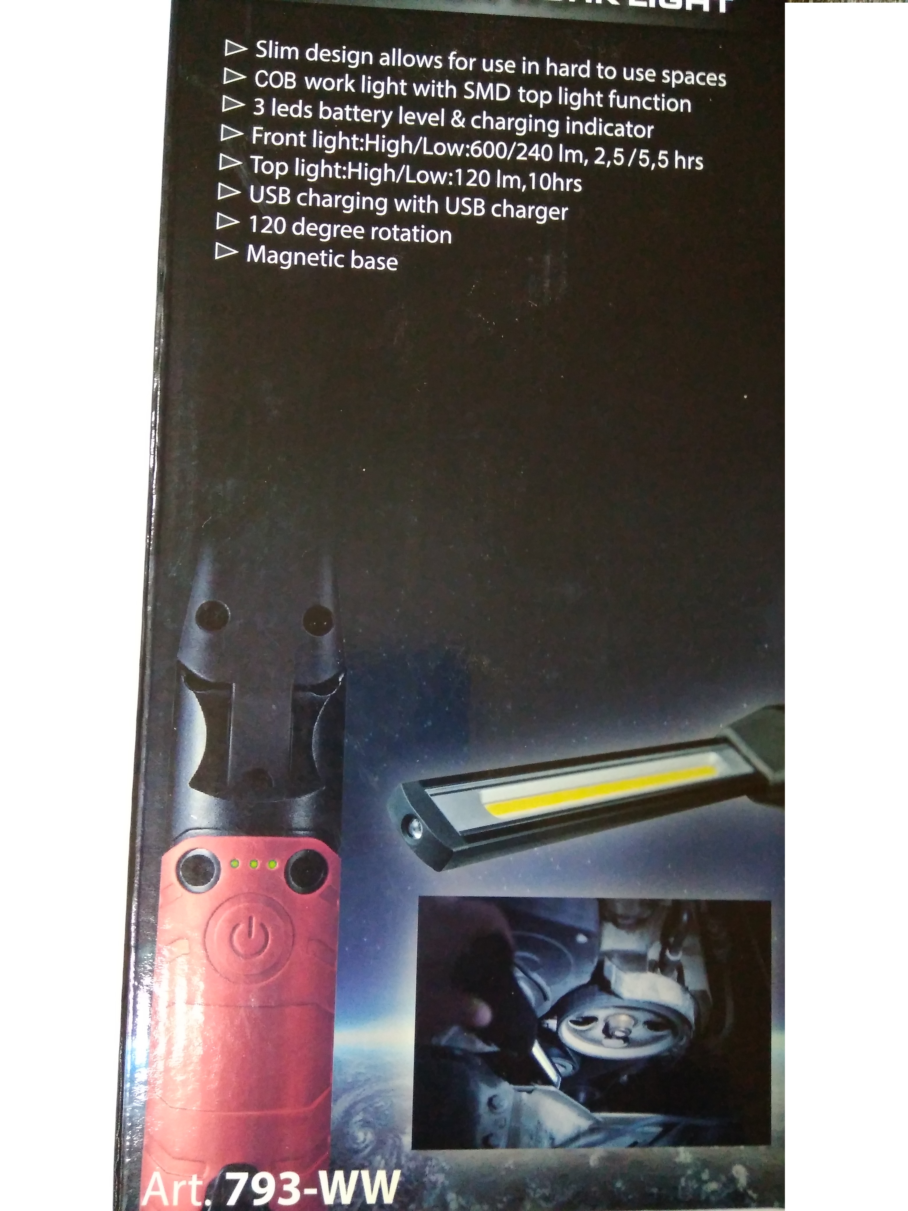 Úzké multifunkční pracovní LED světlo, 6W, Welzh