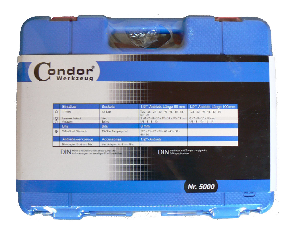 Hlavice zástrčné 1/2", Inbus - Torx - XZN, sada 49 dílů, Condor Werkzeug