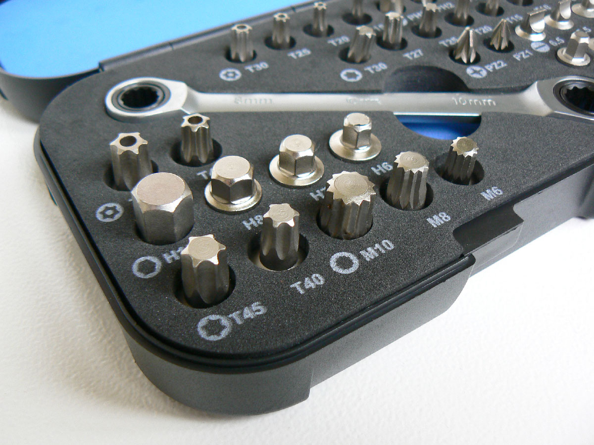 Bity s ráčnovým klíčem, CrV, sada 37 dílů, Condor Werkzeug