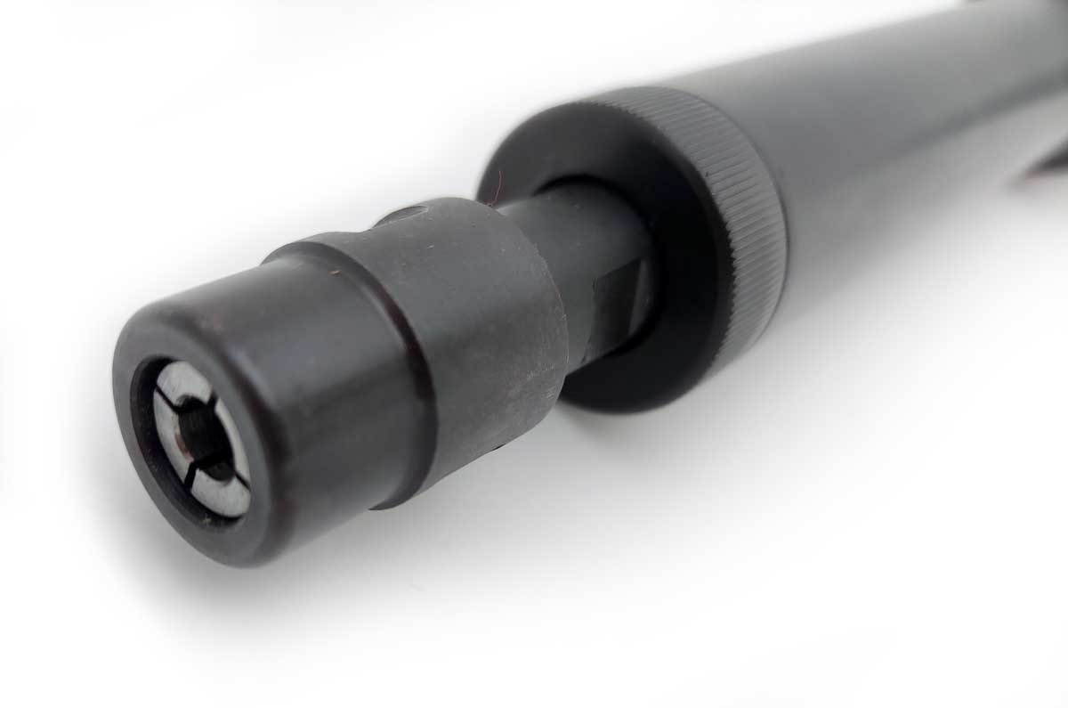 Pneumatická (vzduchová) kombinovaná bruska s kleštinou 6 mm, extra dlouhá 340 mm, Welzh