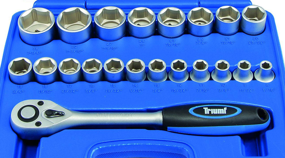 Gola sada 1/2", 6 hran 8 - 32 mm, 27 dílů, Triumf