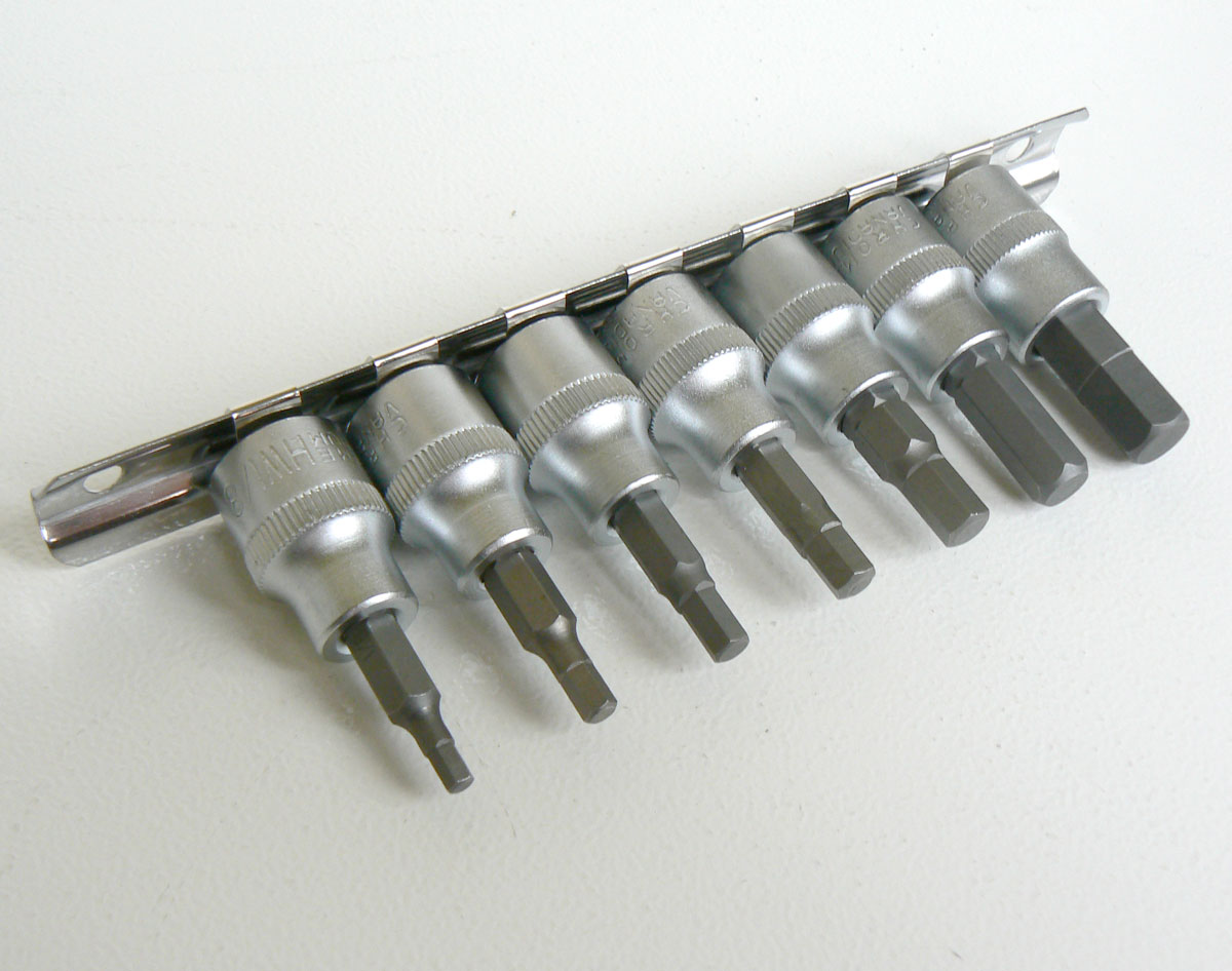 Hlavice zástrčné 3/8", Inbus 1/8" - 3/8", 7 dílů, palcové rozměry, Triumf