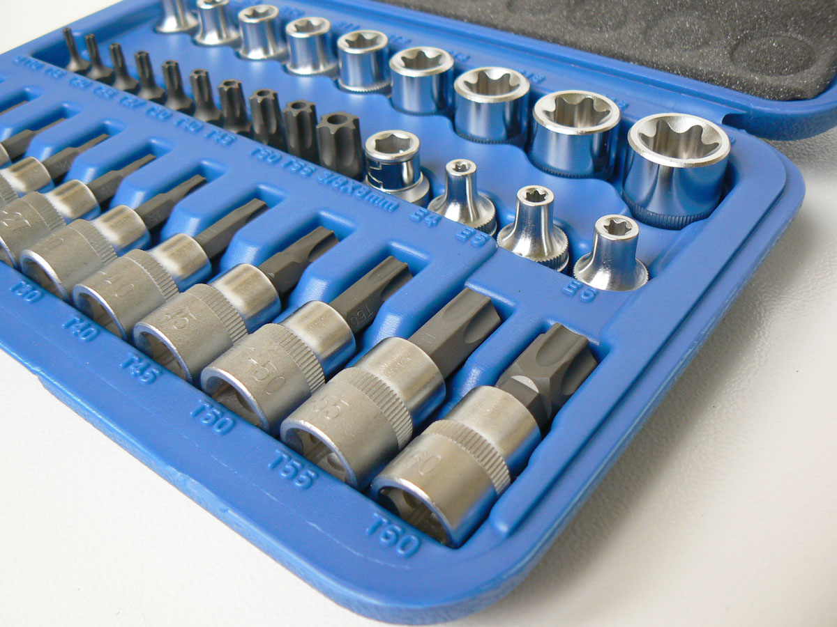 Hlavice  3/8", Torx-E-profil, bity 5/16" Torx, vrtané, 34 ks, Condor Werkzeug