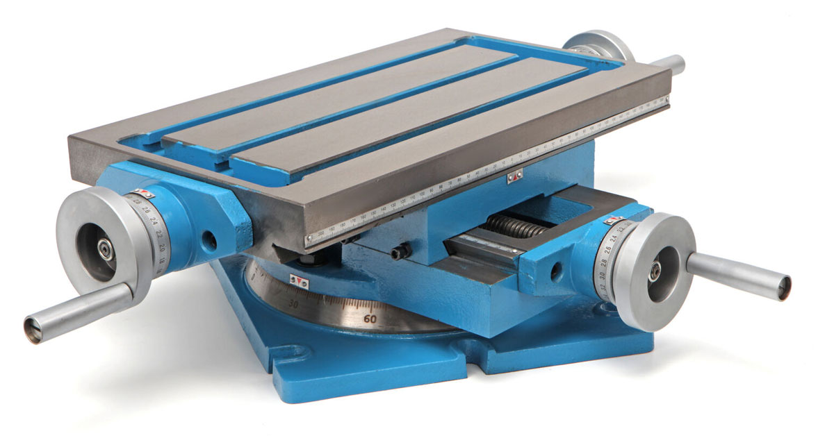 Křížový stůl 430 x 240 mm s otočnou základnou pro frézování nebo vrtání, 45 kg