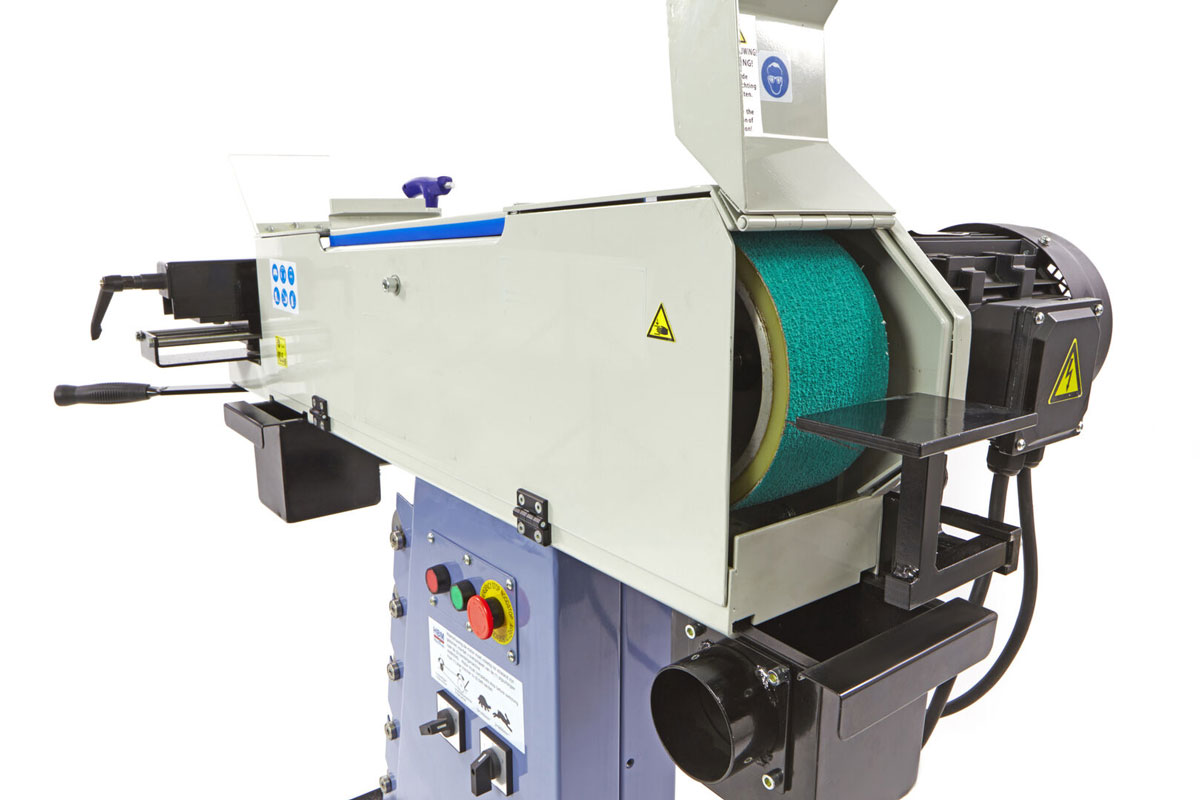 Výkonná pásová bruska 2 v 1 pro běžné broušení, trubky 20 - 76 mm, 7 rolen, 175 kg