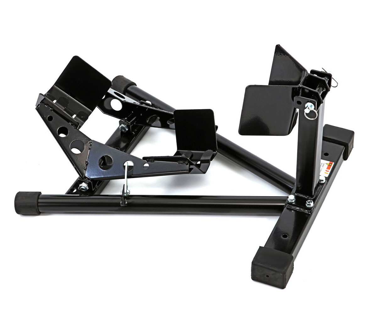 Motocyklový protipojezdový stojan pro uchycení přední pneumatiky, Model 1, černý