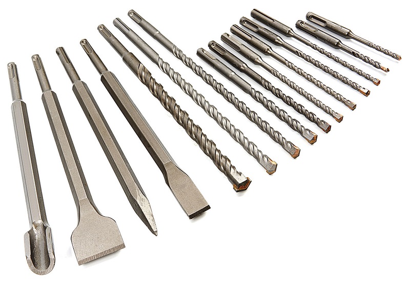 Sada vrtáků a sekáčů do betonu SDS Plus, 15 dílů