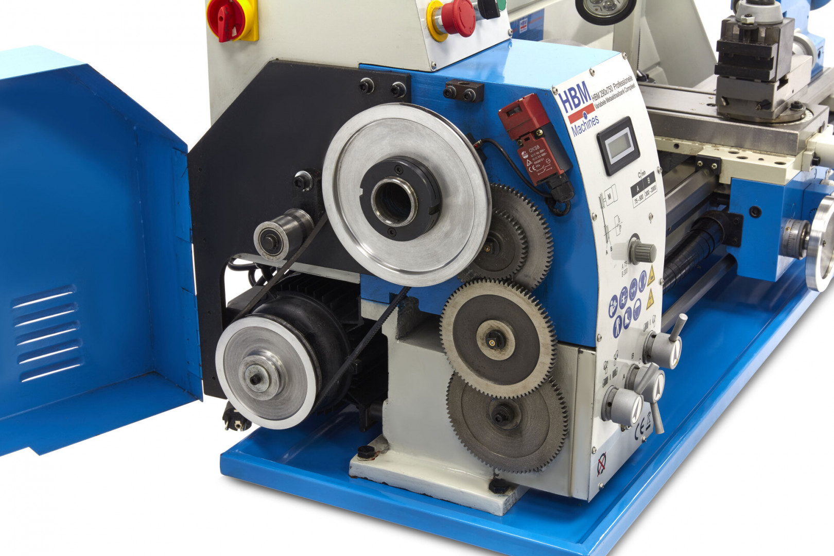 HBM 290V Norton, hrotový soustruh na kov, vario otáčky řízené invertorem, převodovka posuvů, plně vybavený, 1.5 kW, 1f, 250 kg