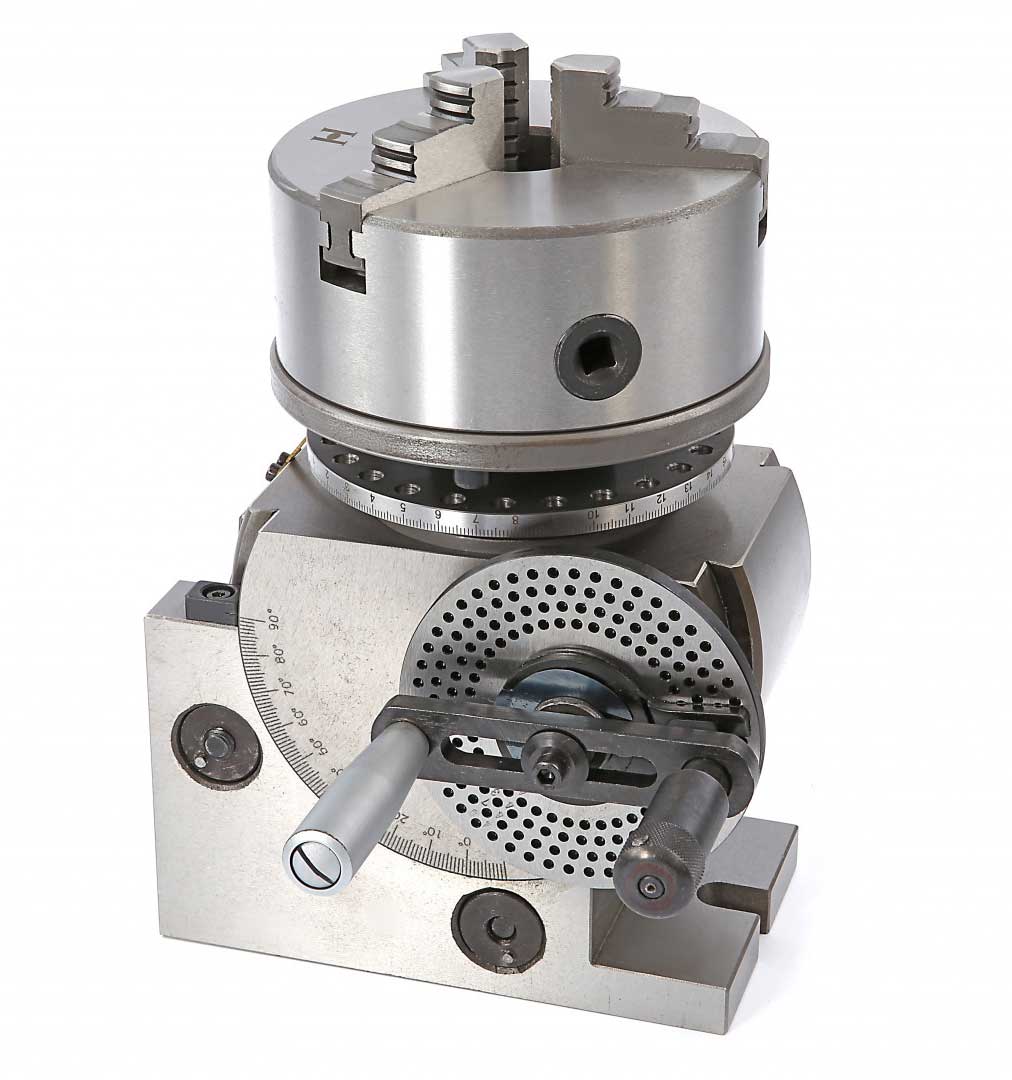 BS-1 precizní dělící hlava univerzální, sada s koníkem, dělicími kotoučky a sklíčidlem 160 mm, cca 42 kg