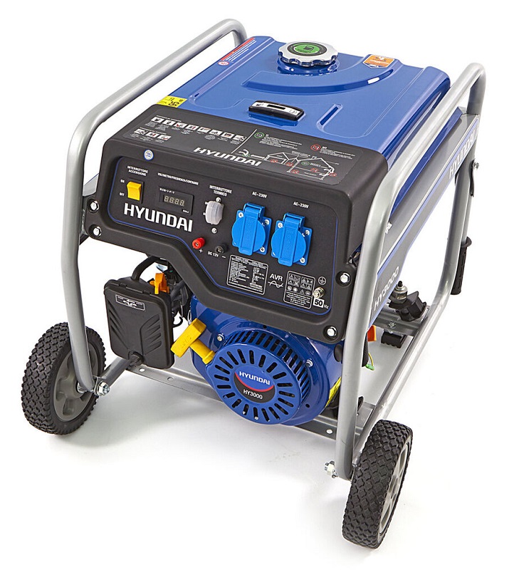 Generátor, elektrocentrála, agregát 2.5 kW, benzínový motor 6.5 HP OHV, HYUNDAI