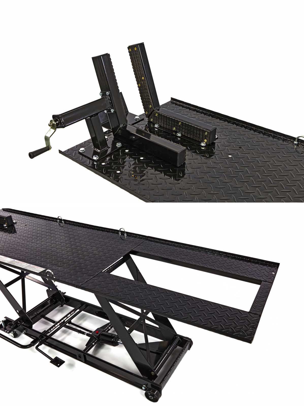 Hydraulický motocyklový zvedák 300, zvednutí až 450 kg, luxusní upínací háky, hmotnost 150 kg