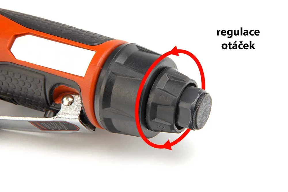 Pneumatická (vzduchová) mini bruska, variabilní otáčky, s kleštinami 3 a 6 mm, až 25 tis. ot/min