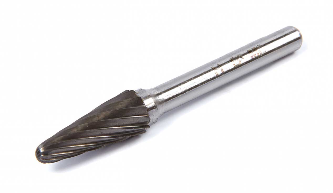 Karbidové stopkové frézy různých tvarů, stopka 6 mm, průměr 10 mm, pro neželezné materiály, 5 ks