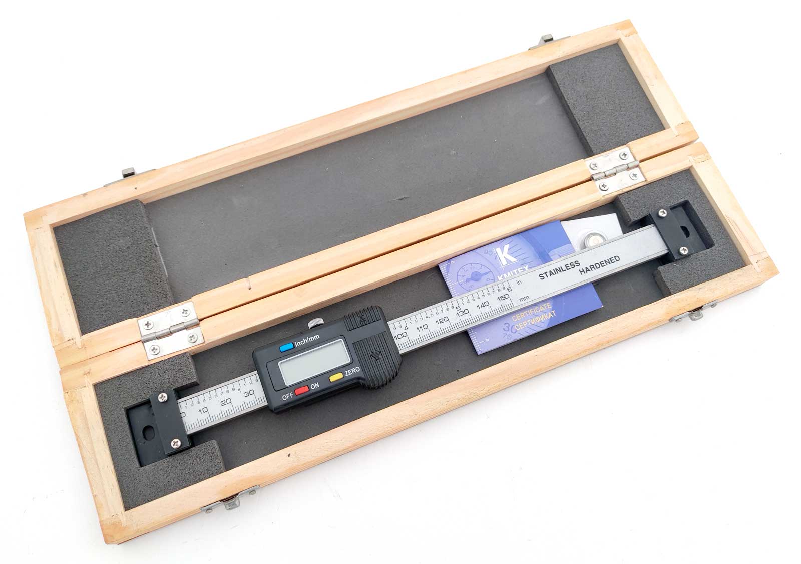 Digitální snímač polohy / digitální posuv – horizontální, rozsah 150 mm, rozlišení 0.01 mm