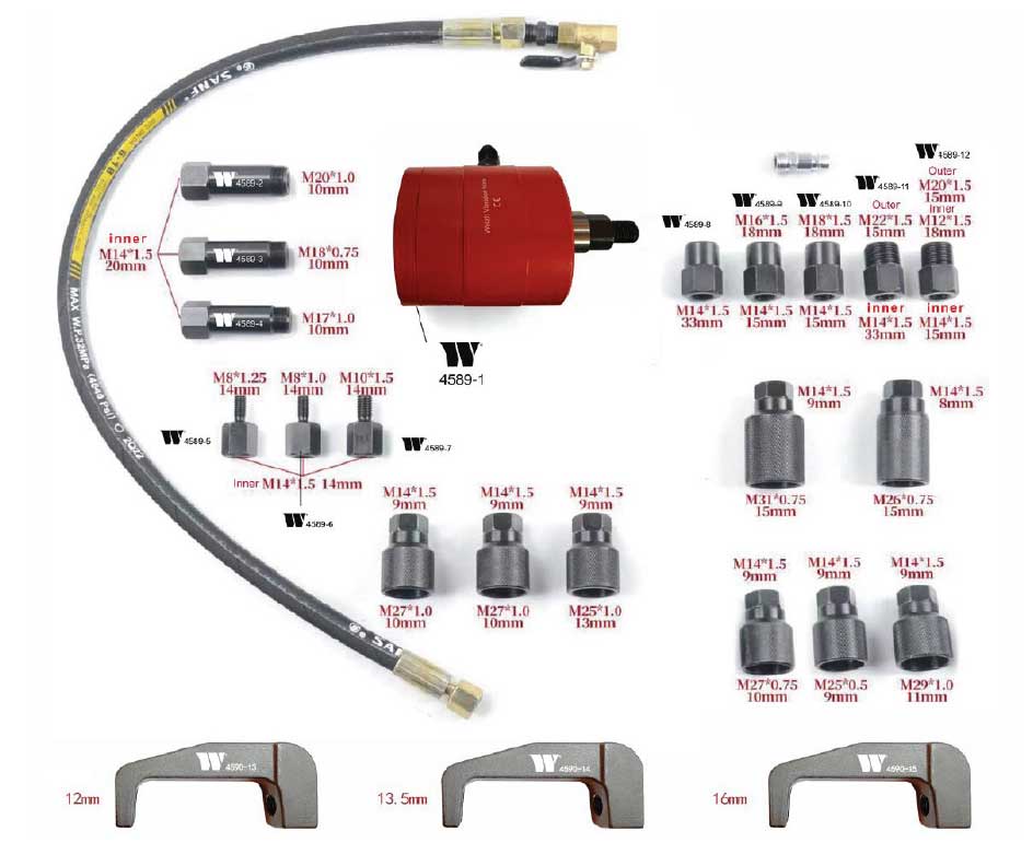 Vibrační pneumatický nástroj Welzh Vibration Mate™na vytahování dieselových vstřikovačů Bosch, Delphi, Denso, Siemens, atd... - common rail, Welzh