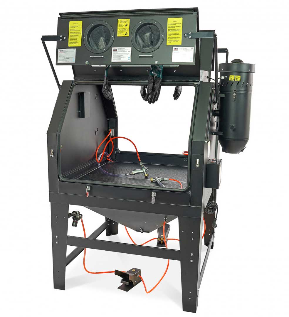 Profesionální pískovací box SBC 1200 s odsáváním - kabina pro tryskání (pískovačka)