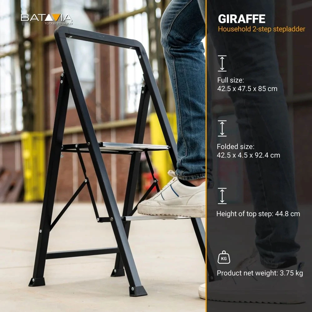Dvoustupňové skládací schůdky, skládací domácí štafle, žebřík, nosnost 150 kg BATAVIA