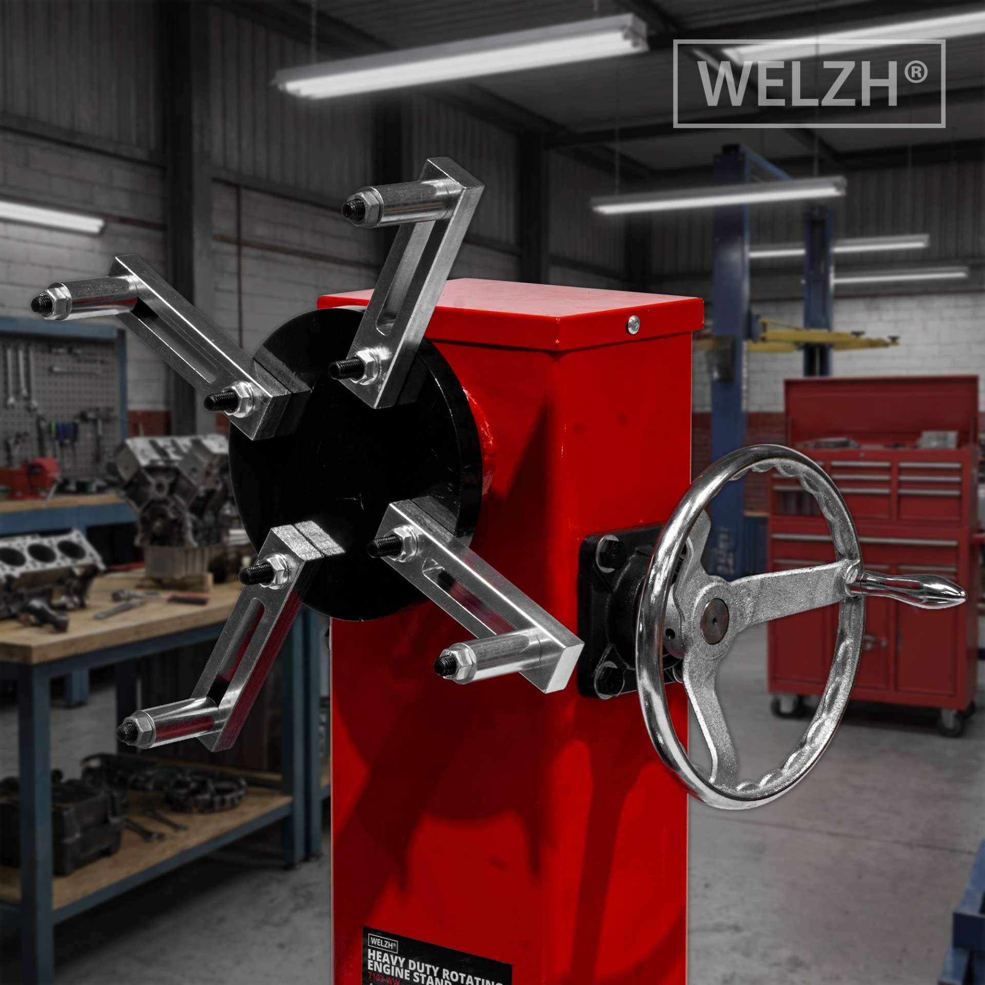 Robustní a odolný otočný stojan na motor, nosnost až 800 kg, Welzh