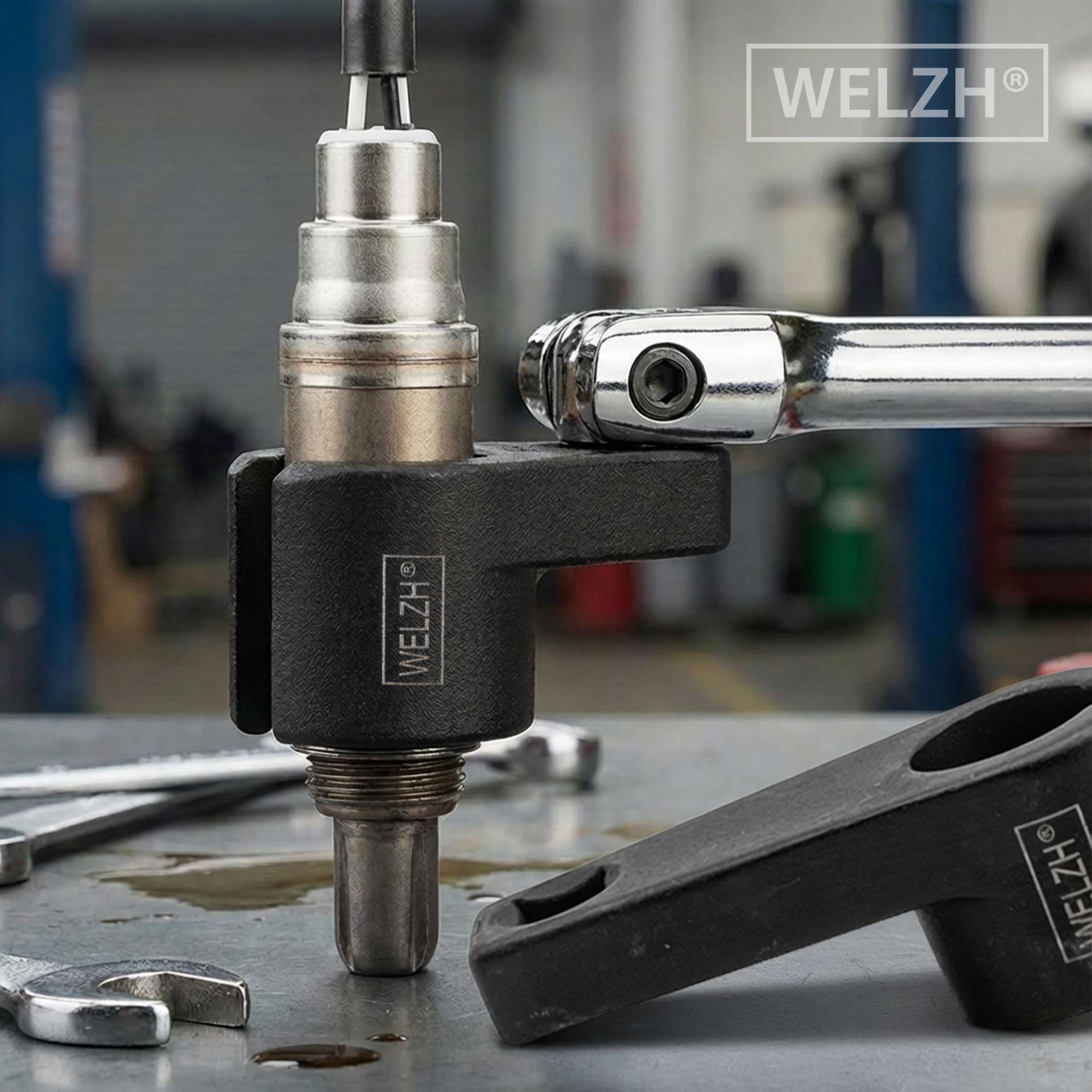 Komplexní sada nástrčných hlavic na vstřikovače, snímače a lambda sondy, sada 14 dílů, Welzh