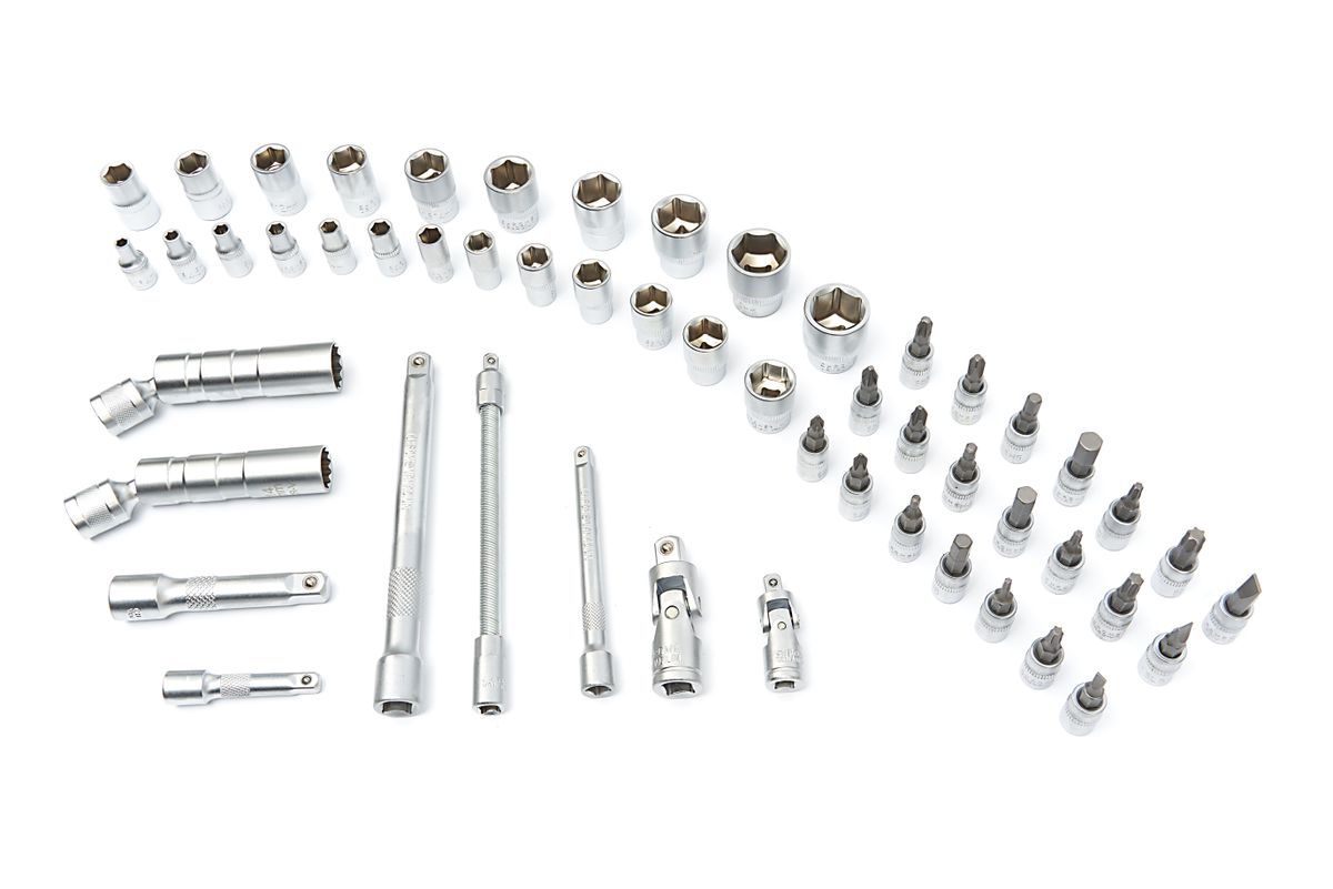 Sada momentových klíčů, 1/4" (1 - 5 Nm) a 3/8" (10 - 60 Nm), 55 dílů