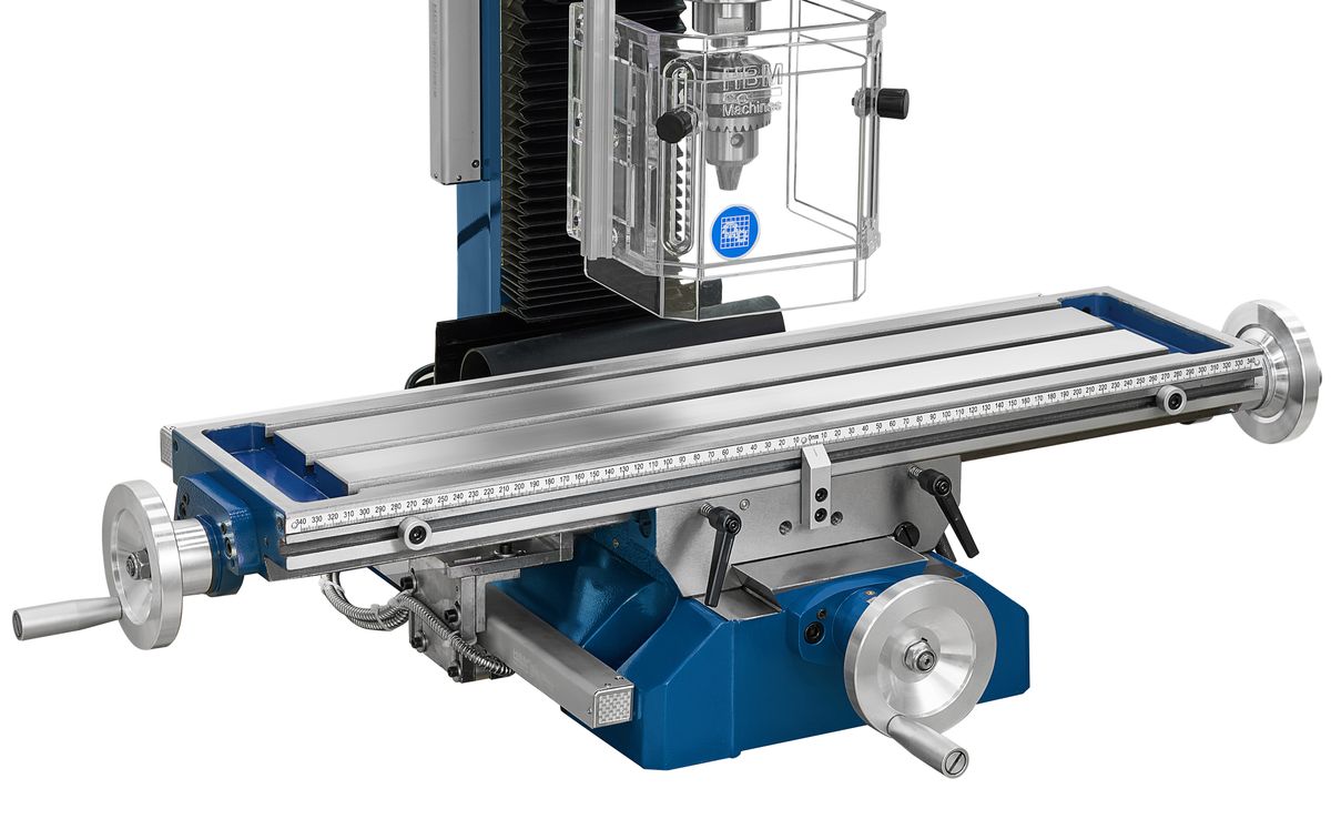 HBM BF 28 s DRO - frézka na kov, vario otáčky, 3-osé odměřování s LCD displejem, kužel MK3, 130 kg