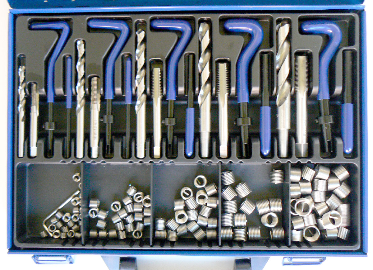 Sada na opravu závitů M6x1.0-M8x1.25-M10x1.5-M12x1.75-M14x1.25 - 130 ks, Condor Werkzeug