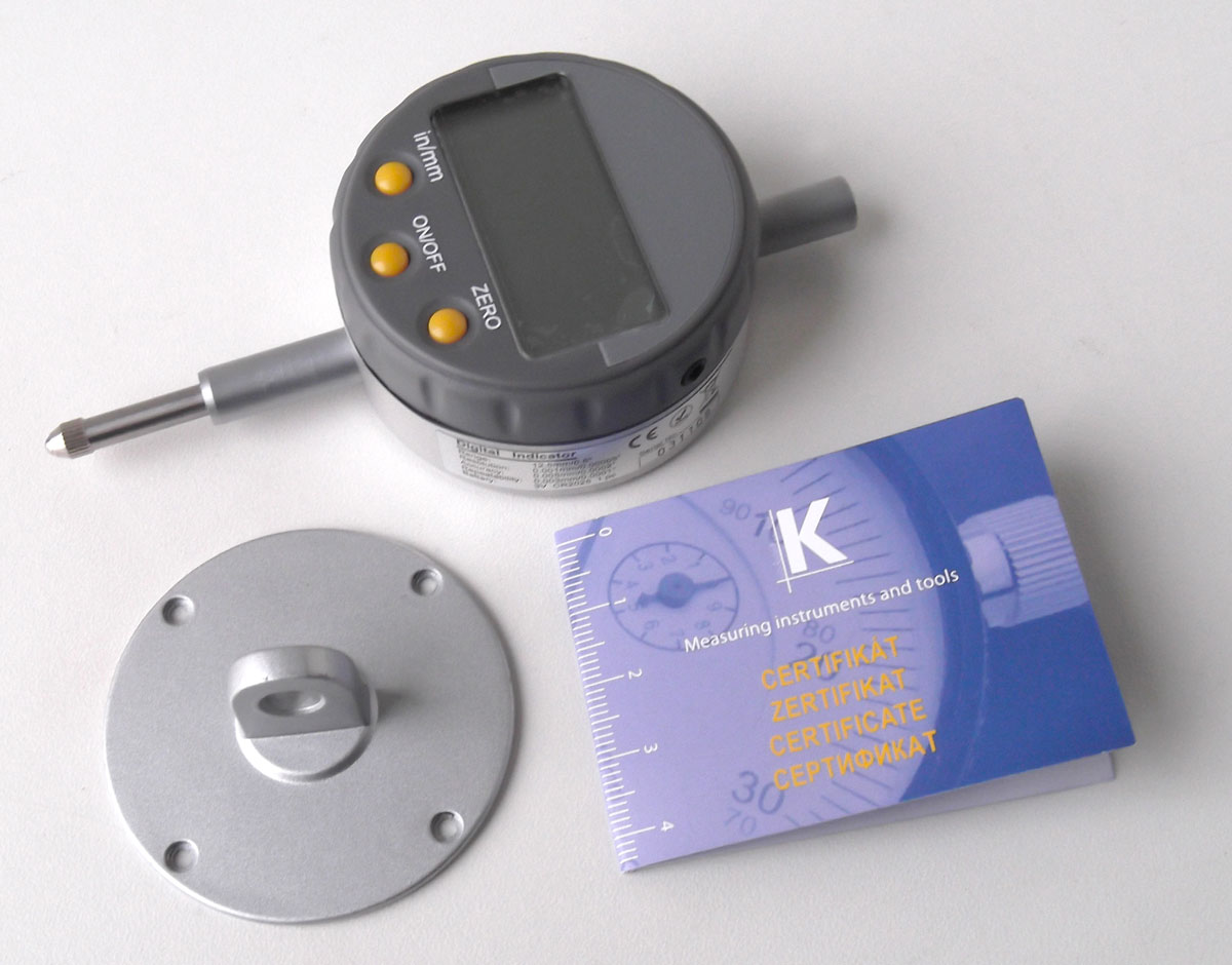 Odchylkoměr (úchylkoměr) digitální, tisícinový - 0.001mm / 0.00005", Data, KM