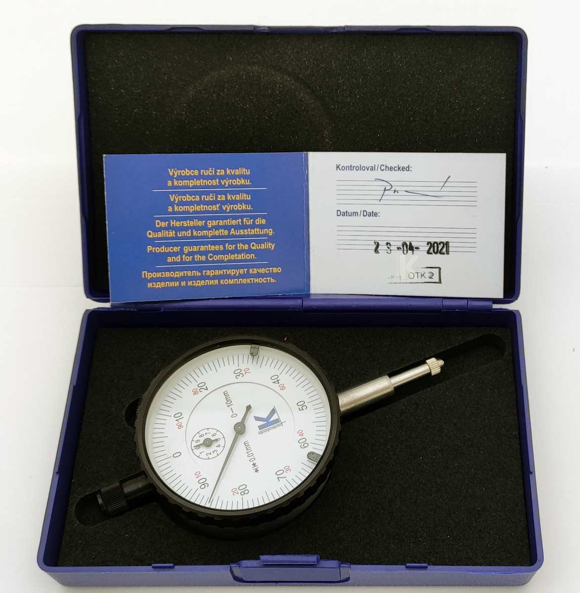 Úchylkoměr číselníkový ČSN EN ISO 46325 (ČSN 25 1811, 25 1816) 0-10 mm, KM