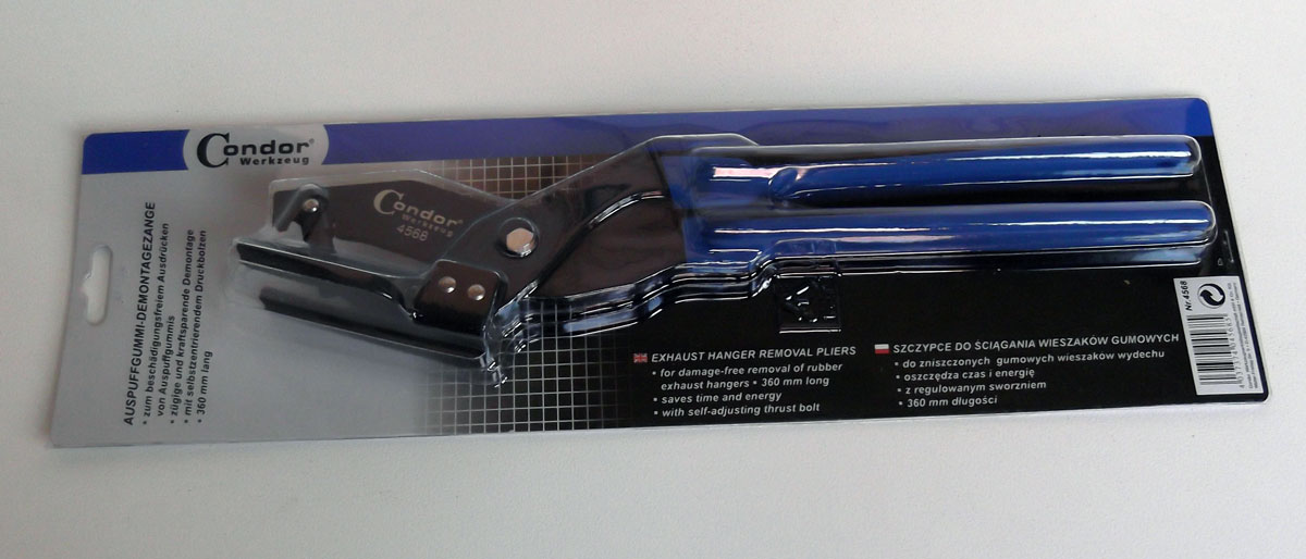 Kleště na demontáž závěsných gum výfukového potrubí, Triumf