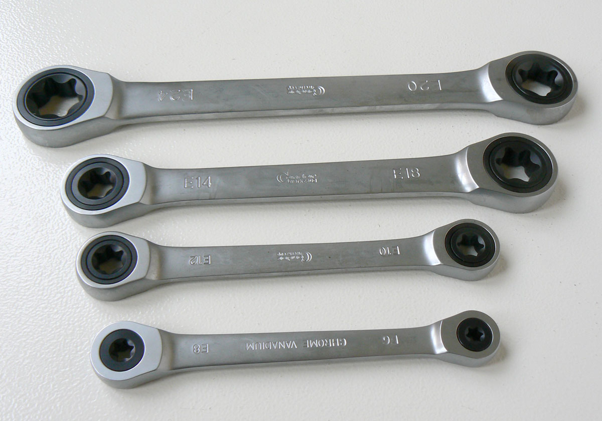 Klíče očkové ráčnové E-profil E6 - E24, sada 4 díly, Condor Werkzeug