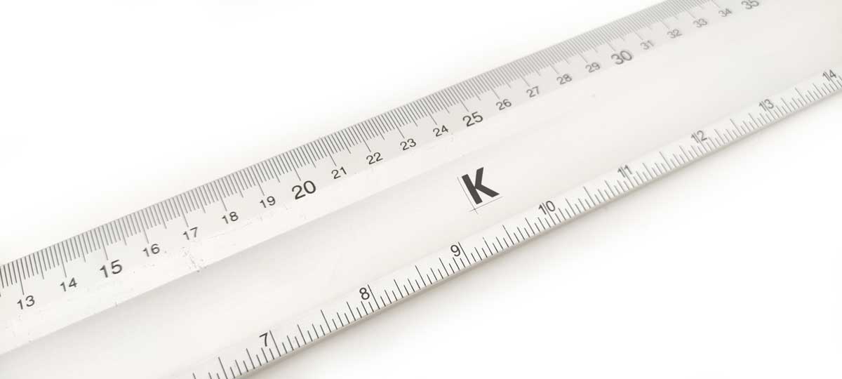 Měřítko hliníkové s úkosem 500 x 50 x 5 mm, KM